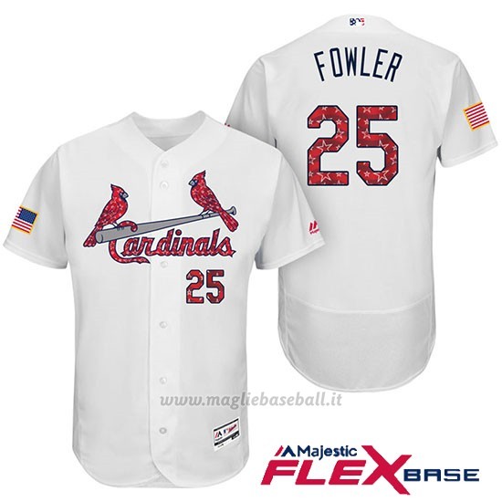 Maglia Baseball Uomo St. Louis Cardinals 2017 Estrellas y Rayas Dexter Fowler Bianco Flex Base